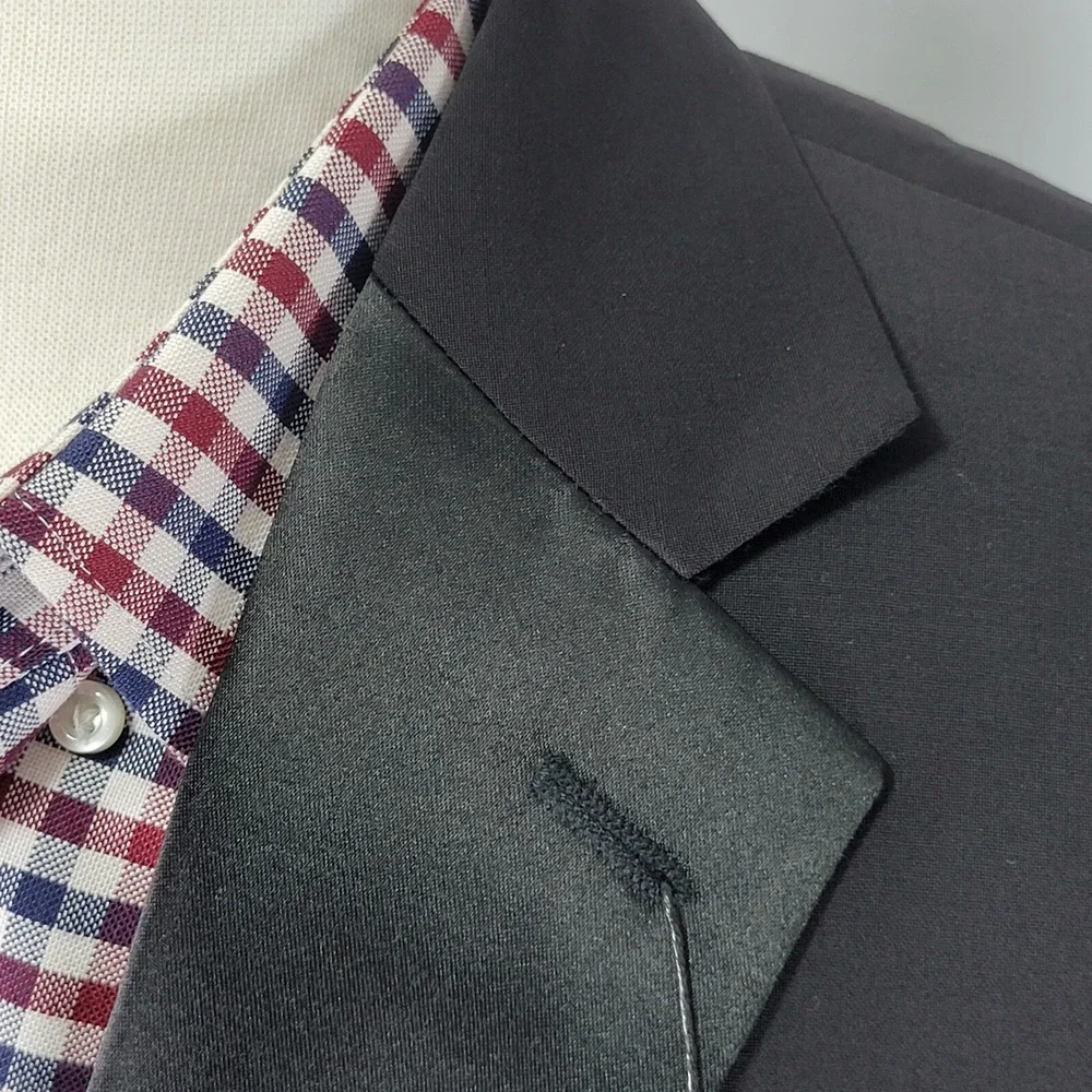 Calvin Klein Men's Tuxedo Jacket MAIN Two Button Black Wool Blend‎ 38R NEW